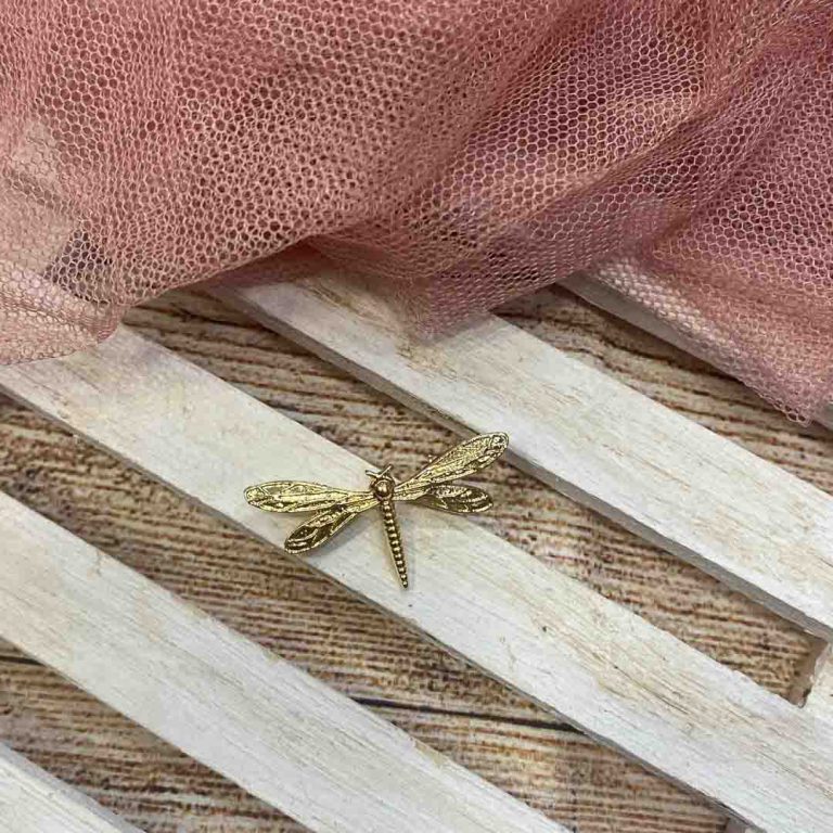 Broche Libelula mini Dorado Brillo