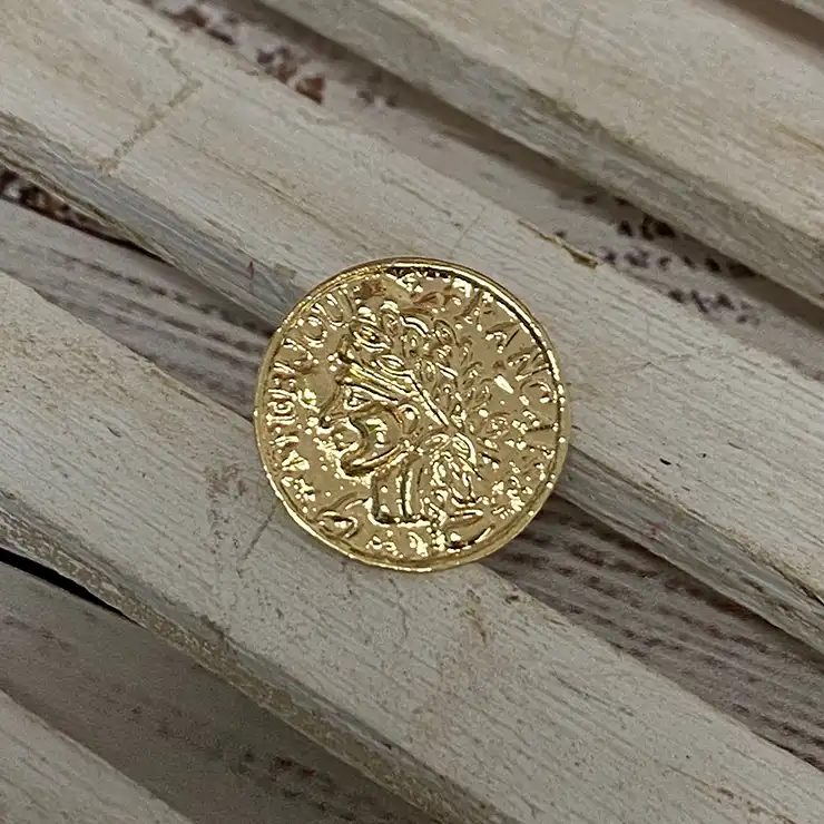Broche Moneda Mediana Dorado Brillo