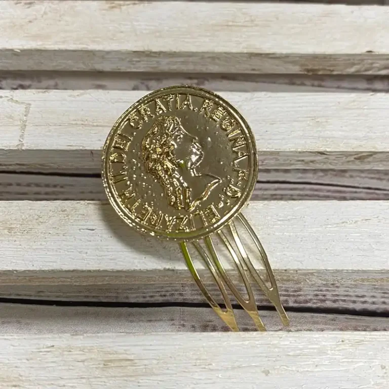 Peinecillo Moneda Grande Dorado Brillo