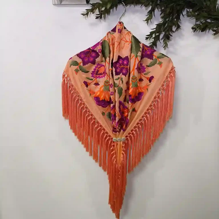Mantoncillo Mod. Azucena bordado Naranja - Salmon