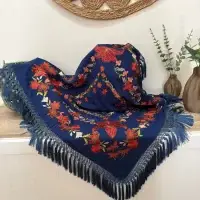 Mantón Mod. Libélula - Azul Tinta