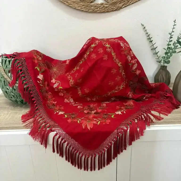 Mantón Mod. Libélula - Rojo